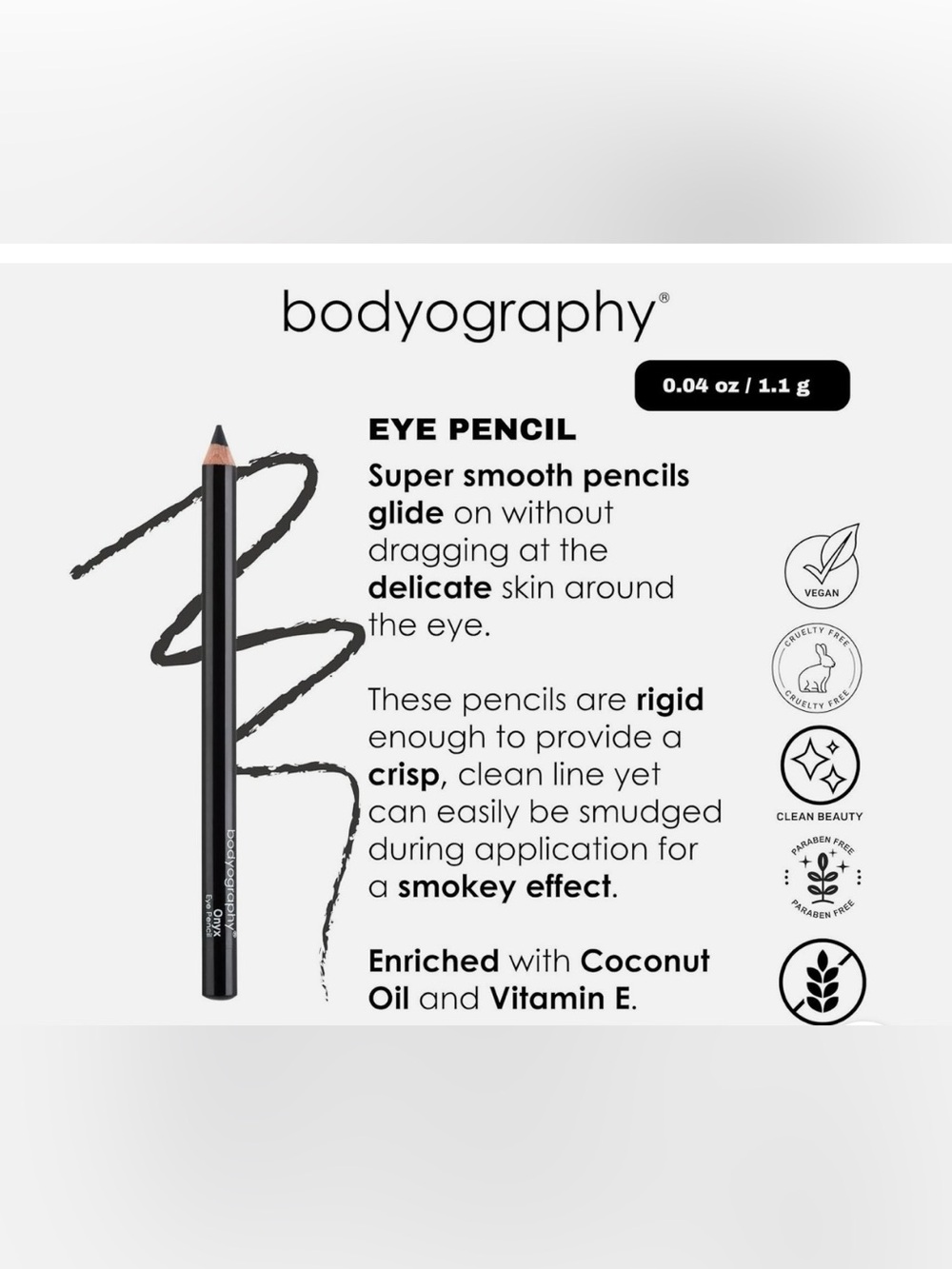 Bodyography Black Eye Pencil - Smooth Glide Black Eyeliner